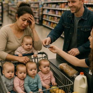stranger helps struggling mom