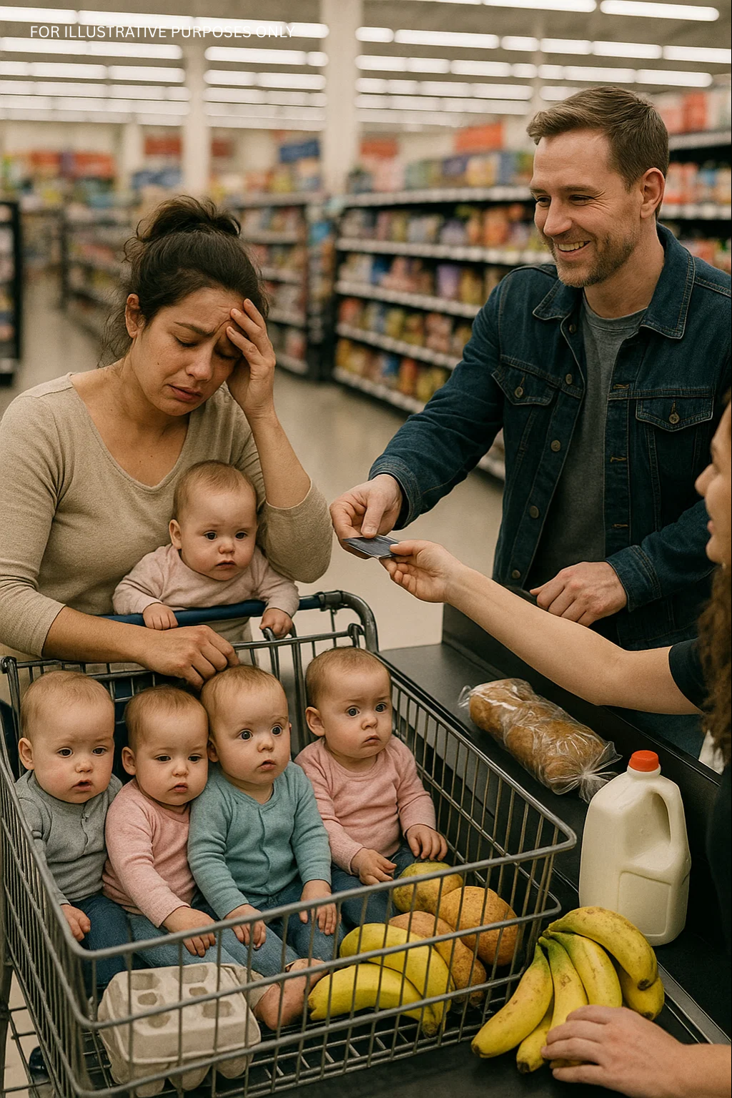 stranger helps struggling mom